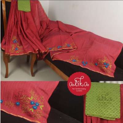 Maroon Chanderi Silk Saree