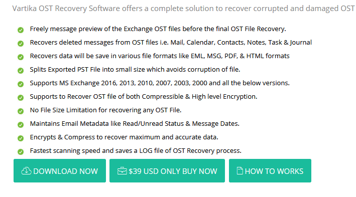 Convert Outlook OST to PST | Free Download Vartika OST to PST Converter 2019