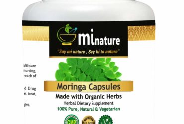 mi nature Organic Moringa Powder Capsules (120 Capsules) of 450 mg