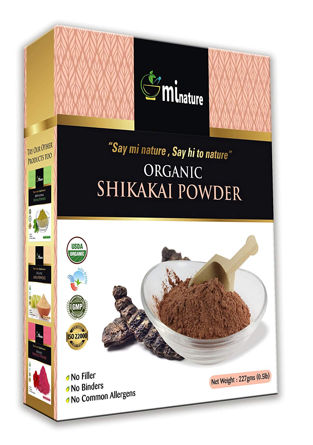 mi nature Usda Certified Organic Shikakai Powder, 227 g/0.5 lb
