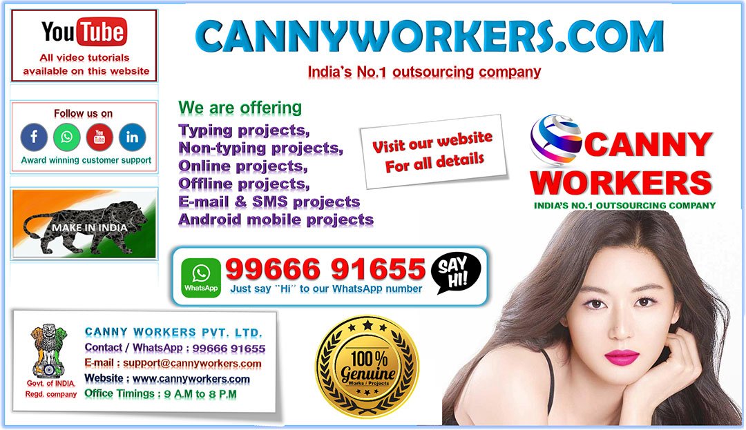 Part Time jobs in . Canny Workers Pvt Ltd. Visit our website. CANNYWORKERS COM