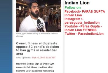 Best Gym Trainer Paras Gupta- Mr.World