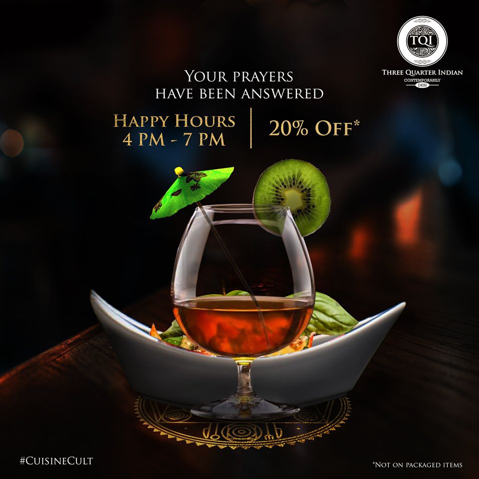 Terrace Restaurant & Café Party Like its weekend – Three Quarter Indian (TQI)