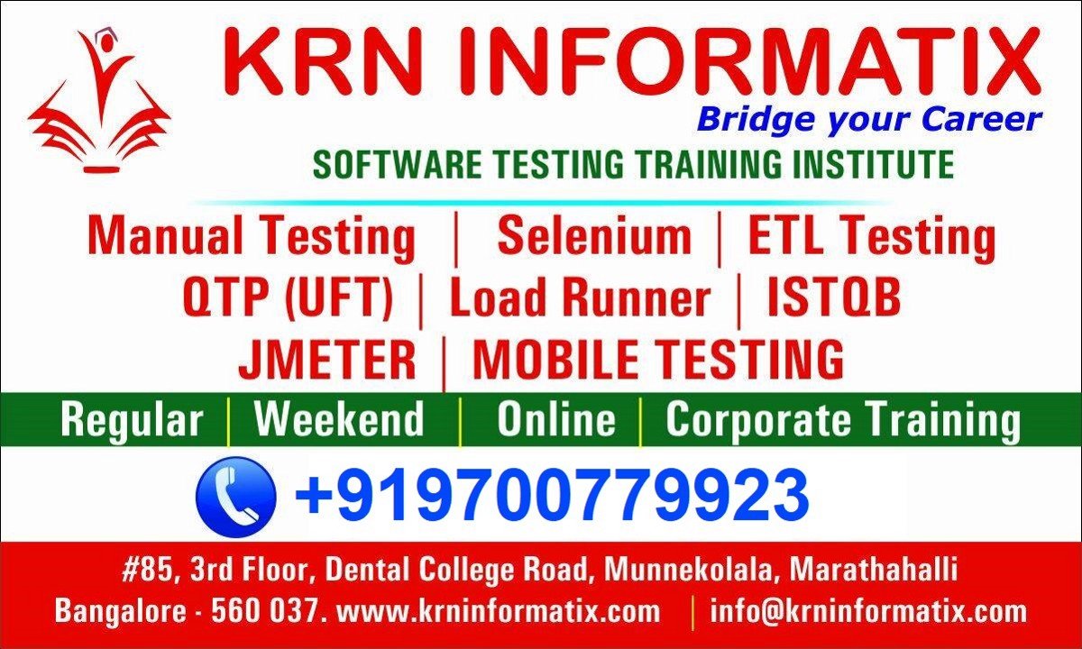 KRN Informatix | Software Testing Training in Bangalore