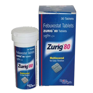 Buy Zurig 80mg Tablets | Generic Febuxostat 80mg Price in India | Indian Arthritis Medicines