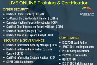 IT Management & Cyber security Live online Training & Certification | info-savvy.com