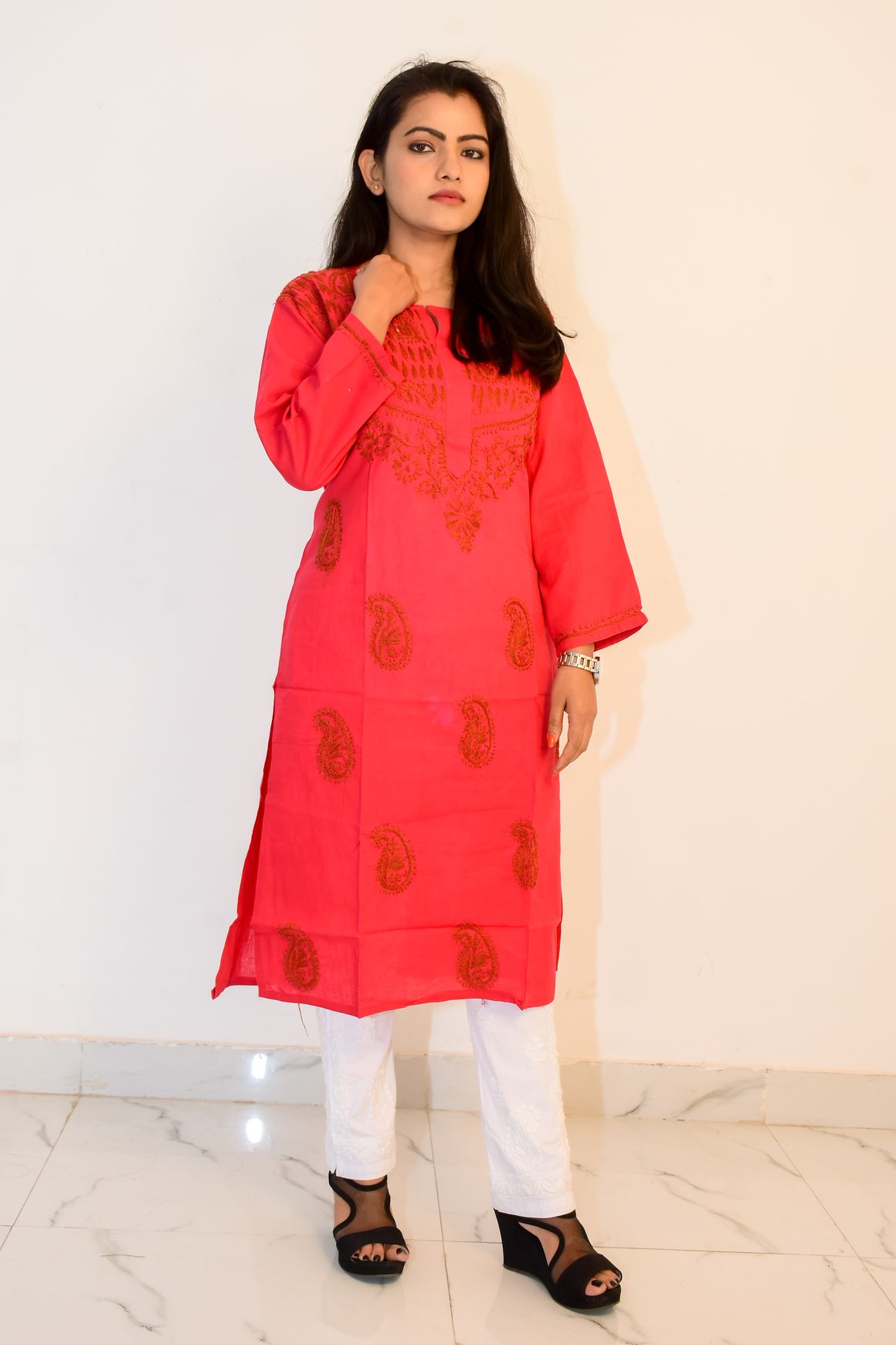 Lucknowi Chikankari Latest Design Chikan Kurti