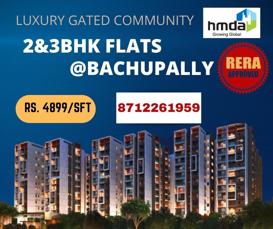 RERA APPROVED RESIDENTIAL FLATS FOR SALE @BACHUPALLY, NEAR KESHAV REDDY SCHOOL, HYDERABAD