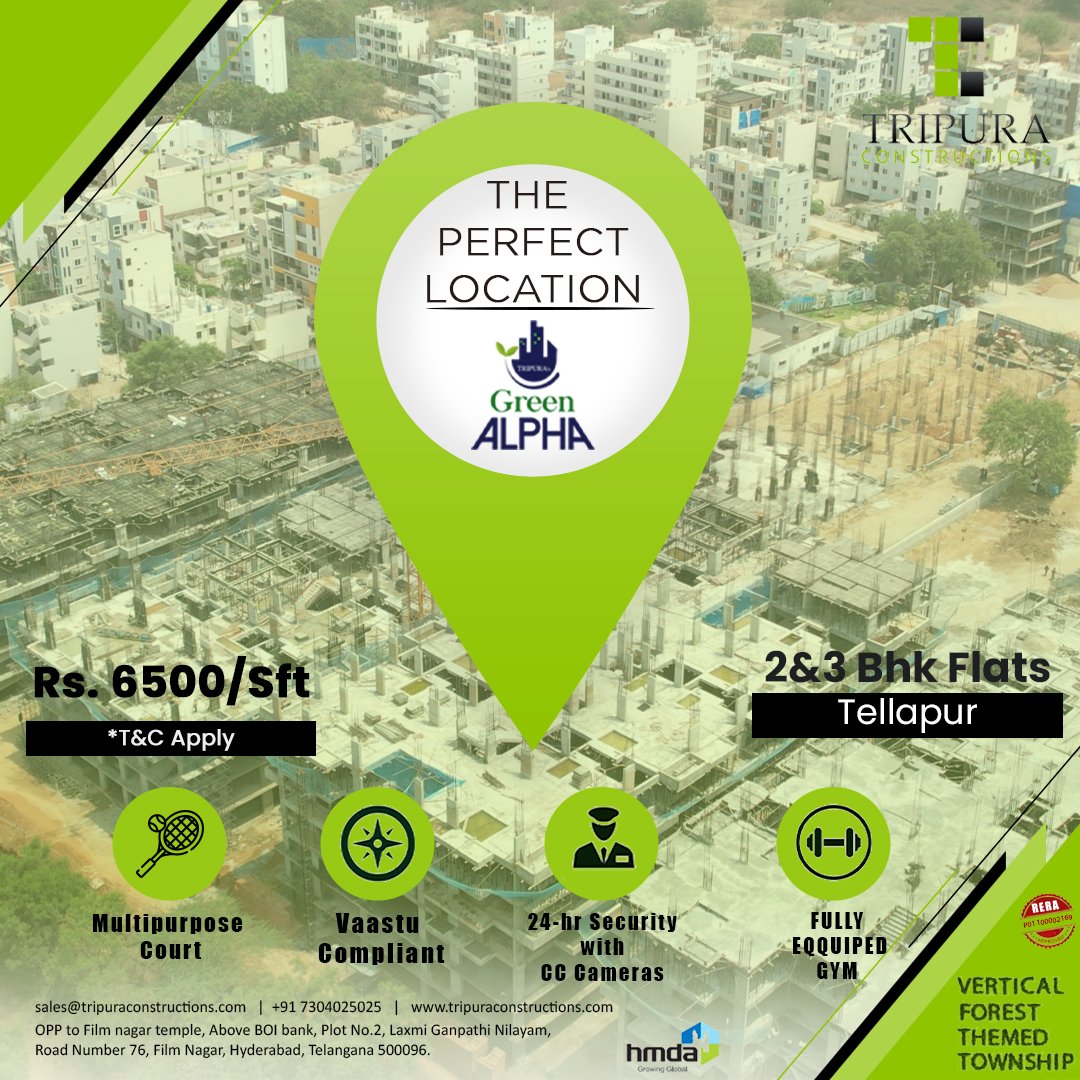 2 and 3BHK Flats in Tellapur | Tripura Constructions
