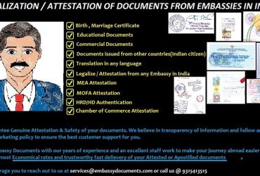 Get Your Documents Apostilled/Legalised from any Embassy in India