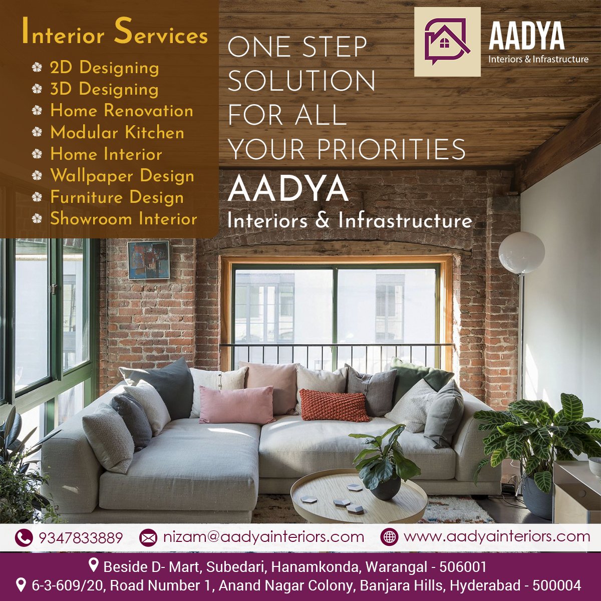 Best Interior Designers in Warangal, Interior Designers Company in Hanamkonda