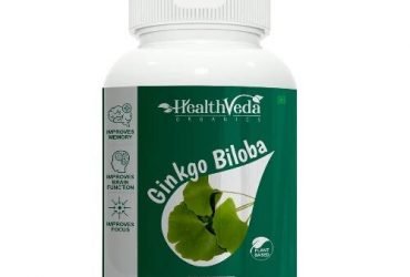 Health Veda Organics Ginkgo Biloba Brain Booster Supplements – 60 Veg Capsules