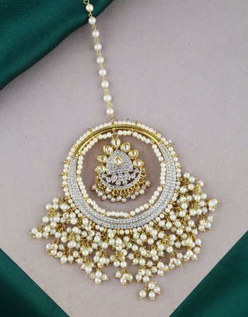 Unique design collection of matha patti design online at best price by Anuradha Art jewellery.