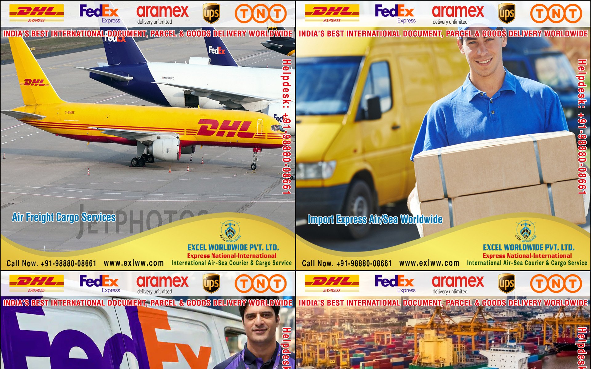 International Air Ship Courier Parcel Cargo Service Company in India Punjab, DHL Fedex Aramex