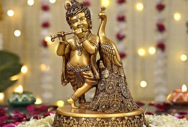 Buy Baby Krishna idol with Peacock Online at Artarium – theartarium