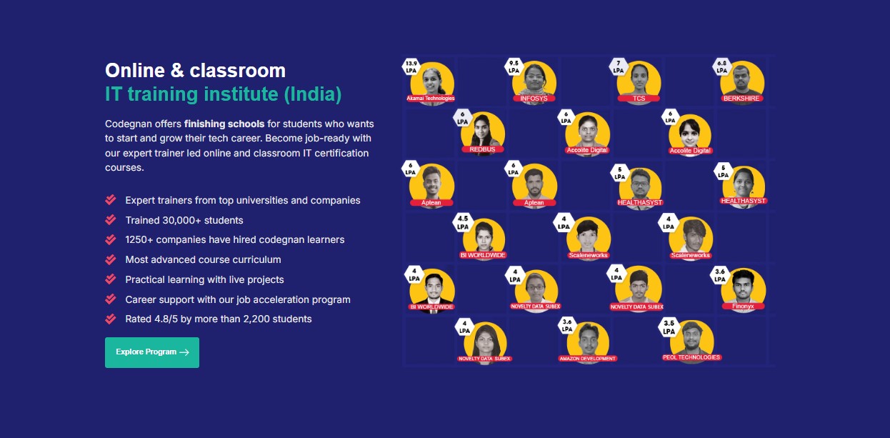 Codegnan Destination – Bangalore – IT Training Institute
