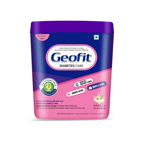 Geofit Vanilla Flavoured Diabetic Care Protein Powder, No Added Sugar 250g