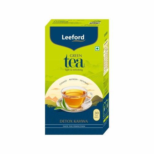 Leeford Herbal Infusion Detox Desi Kahwa Green Tea for Weight Loss, Helps to Improve Immunity and Detoxify the Body (30 Herbal Infusion Bags)