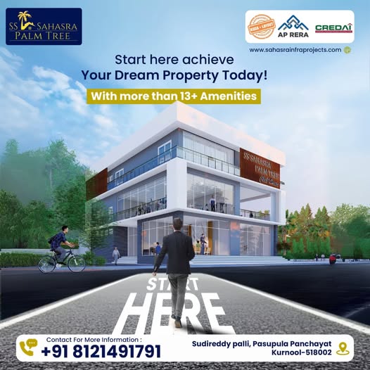 Yoga Deck villas near Sudireddypalli Road Kurnool || SS Sahasra Palm Tree 3 and 4BHK Villas